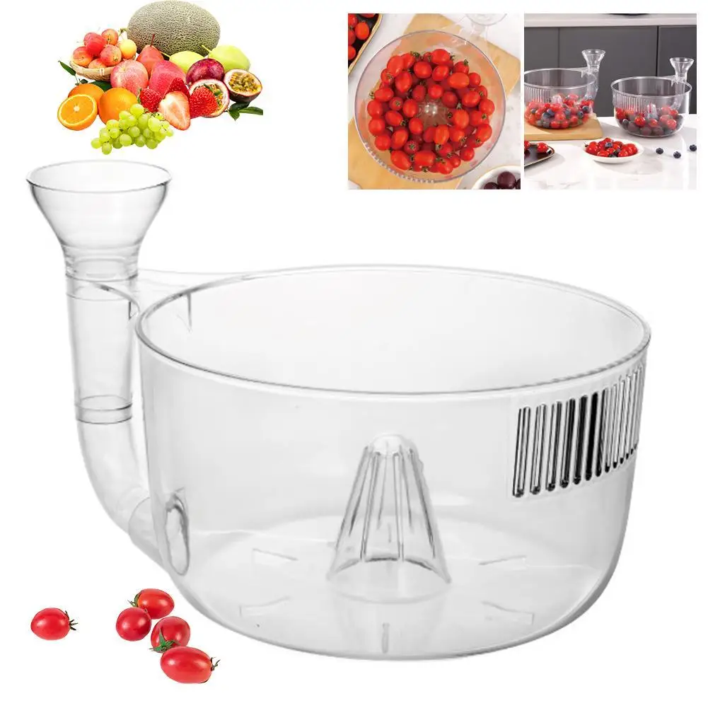 NEUE Automatische Obst Waschmaschine Automatische Waschen Schüssel Mit Sieb Gemüse Rinser Container Beeren Waschmaschine Für Home Grill Werkzeug_voghion.com