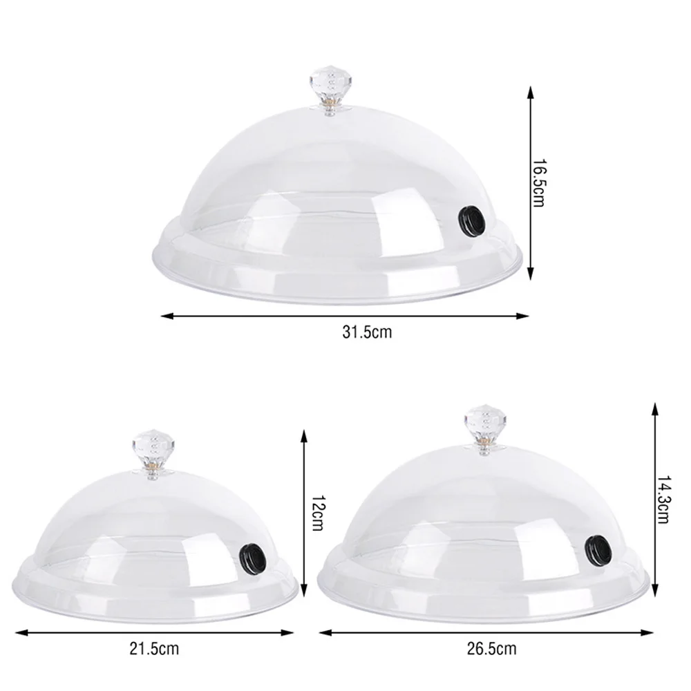 Home Smoking Dome Cover Kitchen Cooking Smoke Hood Acrylic Smoke Infuser Cloche Lid for Smoker Sprayer Plates Bowls