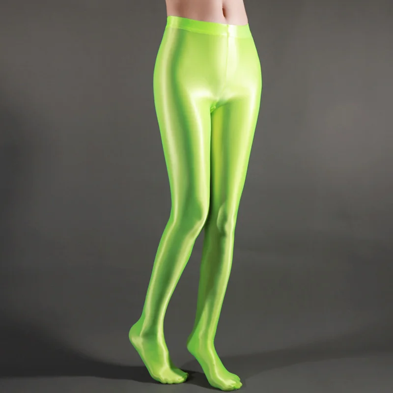 Sexy Women Fitness Thin Transparent Tights Shiny Sports Gym Leggings Satin Glossy Stockings Dance Workout Club Party Pantyhose