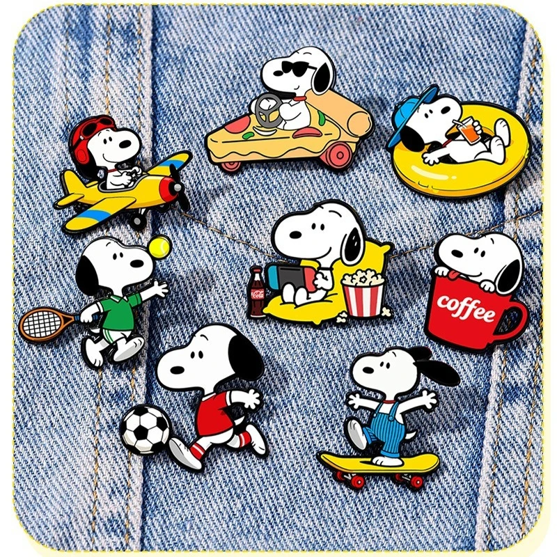 Cute cartoon dog badge Cartoon anime creative puppy metal brooch decoration cute alloy brooch anti slip button badge