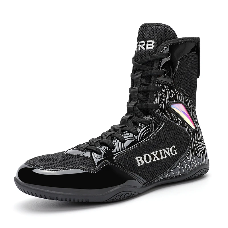 Men Boxing Sneakers Breathable Training Wrestling Shoes High Top Non Slip Wear-Resisting Combat