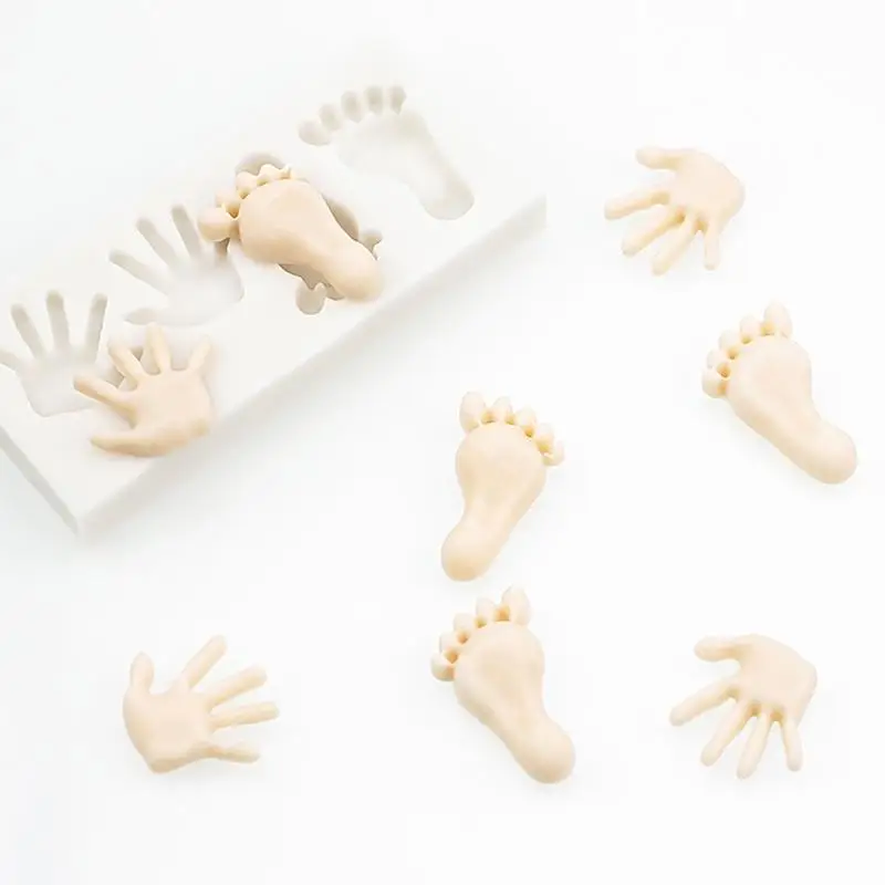 Baking Supplies Cake Tools 3D Baby Feet Hands Silicone Molds Candy Polymer Clay Chocolate Mould DIY Party Fondant Cake Decor Tools Cupcake Baking Mold
