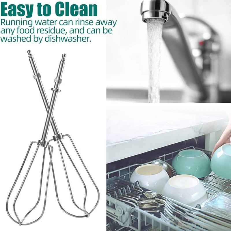 AGLH 4Pcs Hand Mixer Attachments For Cuisinart, Stainless Steel Hand Mixer Beaters Attachments, Beaters