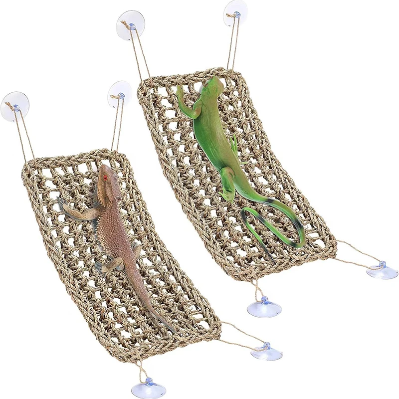 Seaweed Reptile Lizard Hammock Hamster Reptile Grass Mat Pet Bed Hammock Swing Pet Toy Hanging Bed Mat Pets Supplies