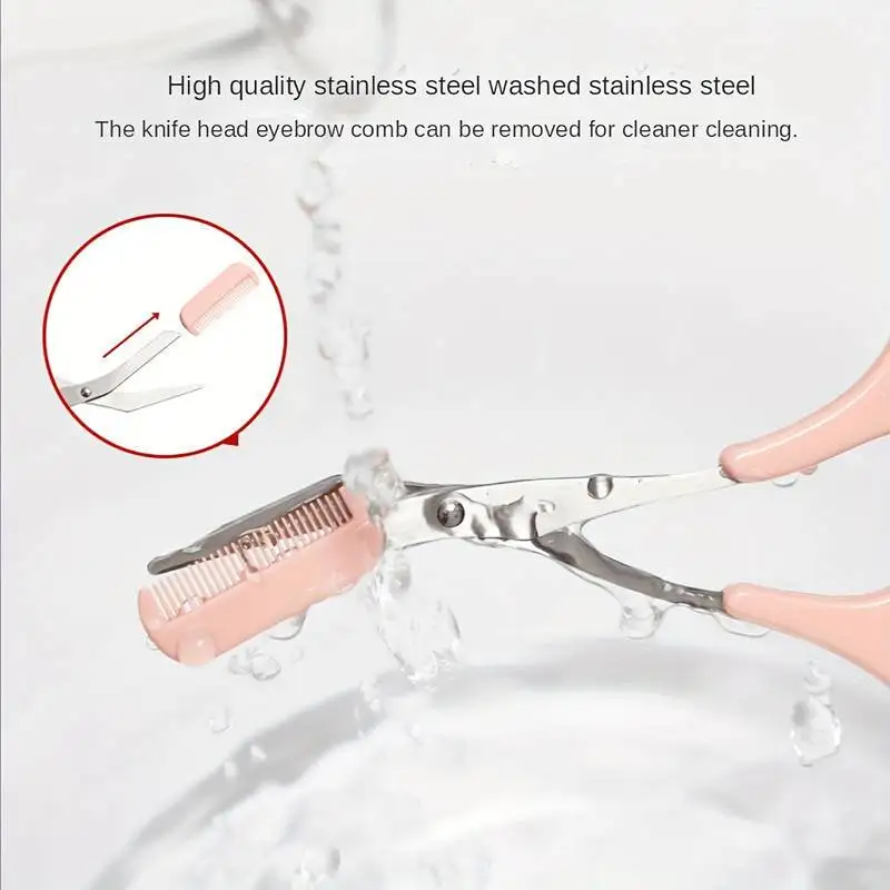 Eyebrow scissors facial hair scissors beauty scissors Eyebrow Trimming Knife Eyebrow Face Razor Women Professional Scissors Comb Brow Trimmer Scraper Accessories
