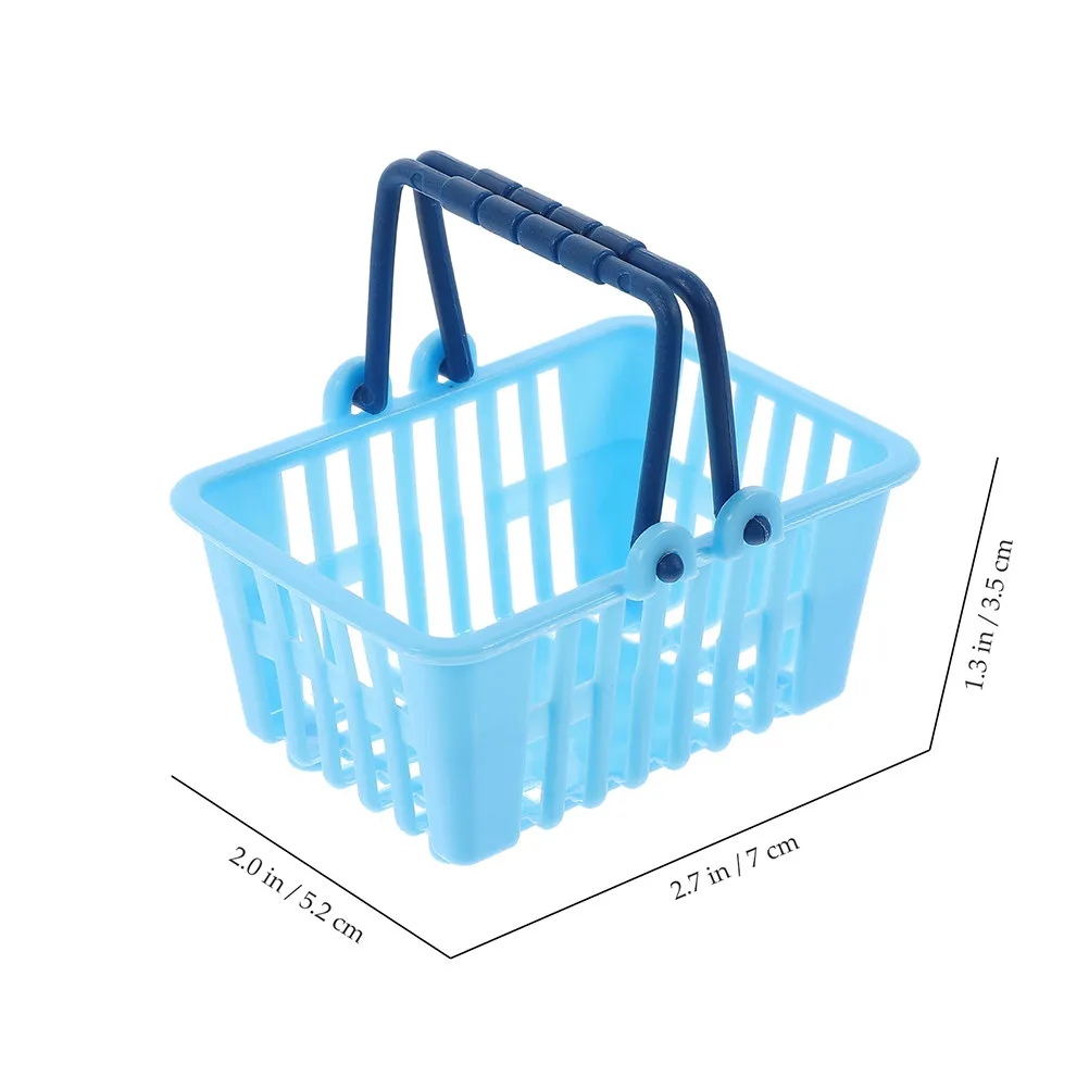 24Pcs 쇼핑 바구니 미니 데스크탑 슈퍼마켓 핸드 바구니 어린이를위한 창의적인 작은 저장 용기 역할 놀이 및 가정용