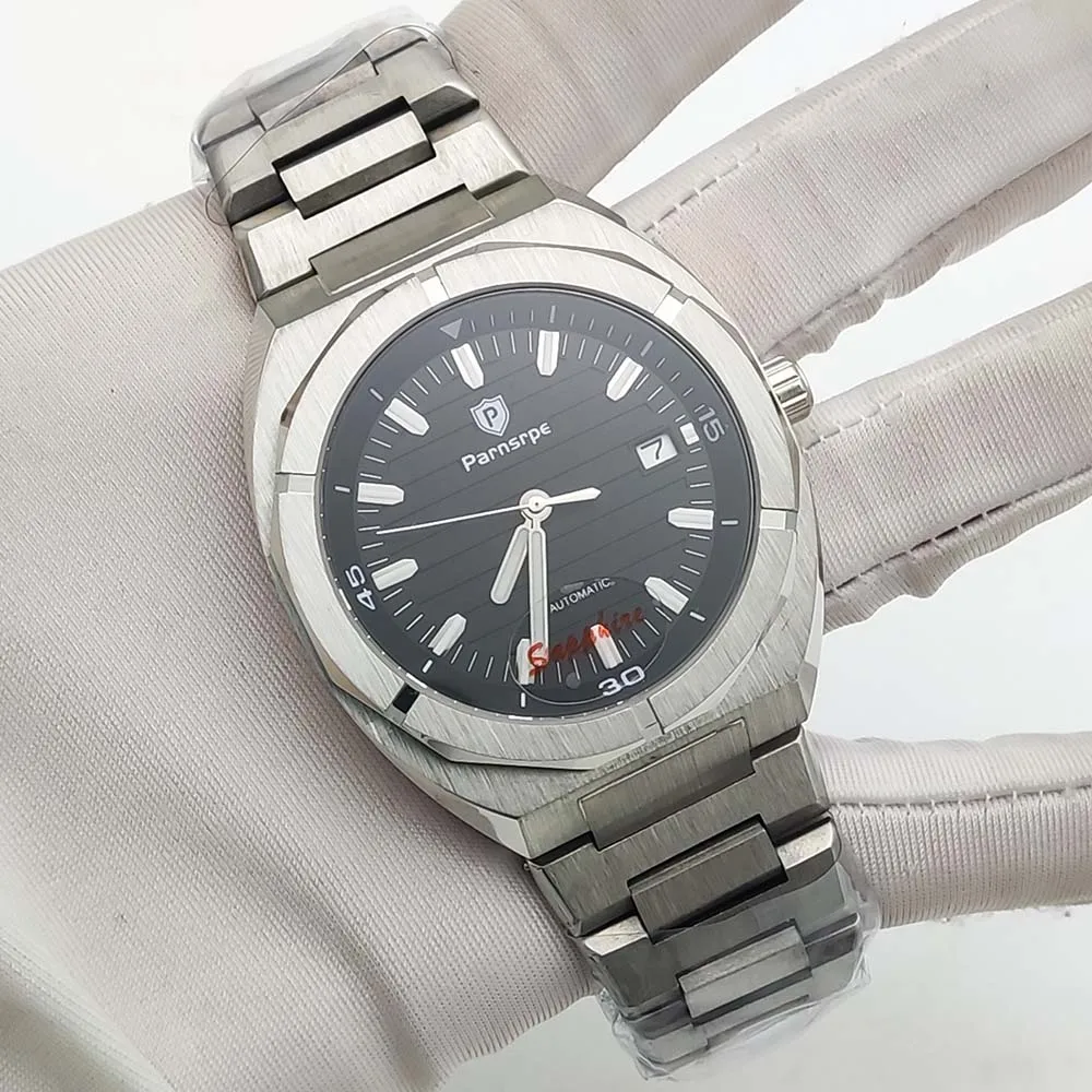 42MM Black Dial Men's Automatic Watch Stainless Steel Case Sapphire Leisure NH35 Movement Mechanical Men's Watch Steel watch