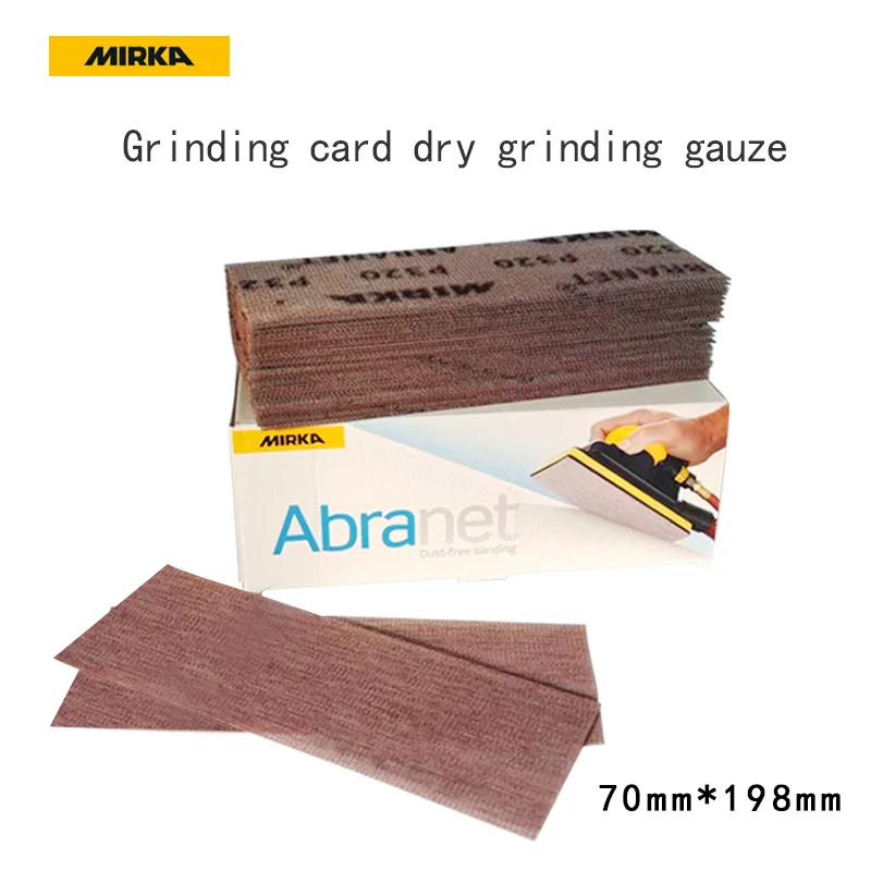 

70-198mm Mirka Abranet Mesh Sand Rectangular Dry Abrasive Paper Auto Paint Putty Grinding Mesh Sandpaper 80-400 Grit Flocking