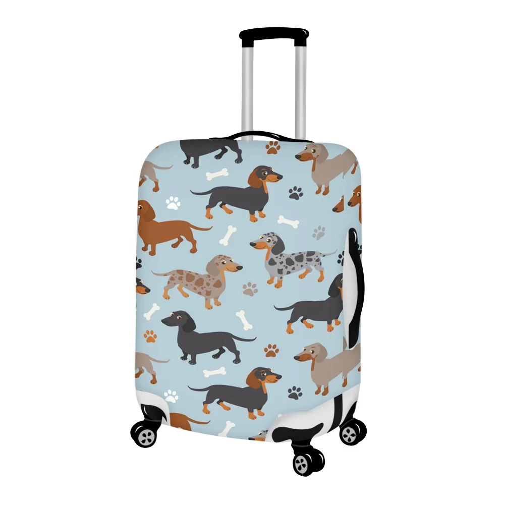 Washable Suitcase Cover Cute Dachshund Dog Travel Suitcase Protector 18 to 32 Inch Luggage Zipper Closure