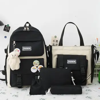 Set da 4 pezzi Zaino per scuola primaria Donna Ins Versione coreana del campus Zaino leggero di grande capacità Resh Junior High 1