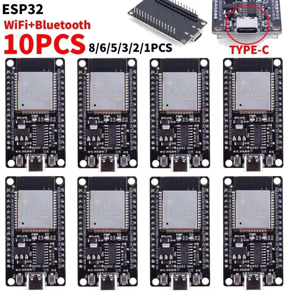 Development Board 1-10pcs ESP32-32 ESP32-S WiFi+Bluetooth-compatible TYPE-C 30Pin ESP32 Nodemcu