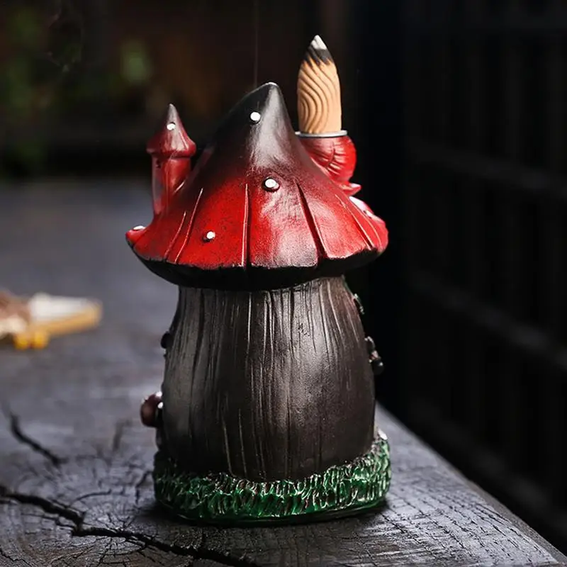 

Cute Mushroom Incense Holder Resin Backflow Incense Burner Beautifully Handmade Mushroom Backflow Incense Holder Aromatherapy