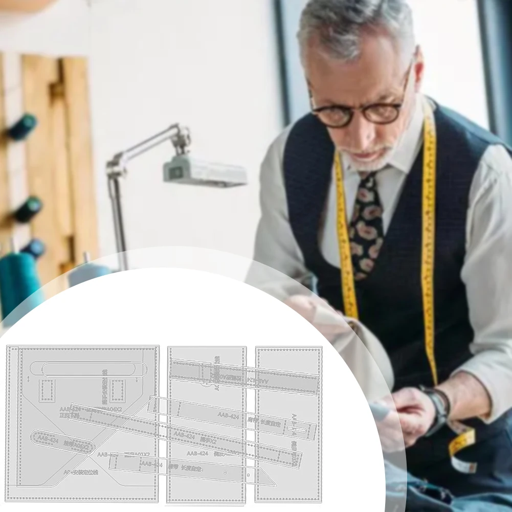 Ledermuster Acryl Vorlage Wiederverwendbare Diy Patchworks Maker Lineal zum Quilten Nähen – Detail 5