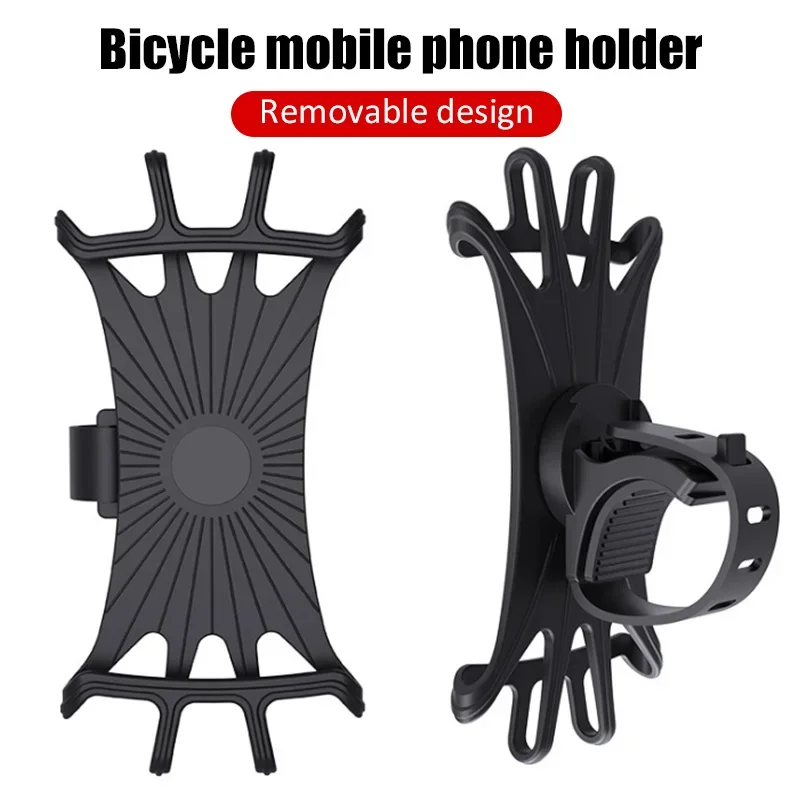 Universal Bicycle Mobile Phone Holder Rotating Silicone For 4.0-6.0 Inch