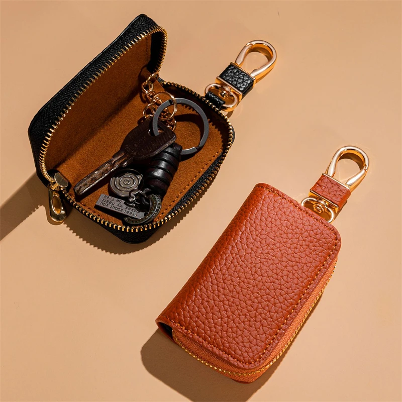 

New PU Leather Key Pouch Zipper Key Holder Organizer Car Key Bag Keychain Wallet Fashion Key Case Bag Car Key Protect Cover