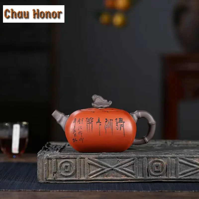 380ml Authentic Yixing Purple Clay Teapot Master Pure Handmade Purple Clay Teapot Sifang Blessing Teapot Chinese Zisha Tea Set