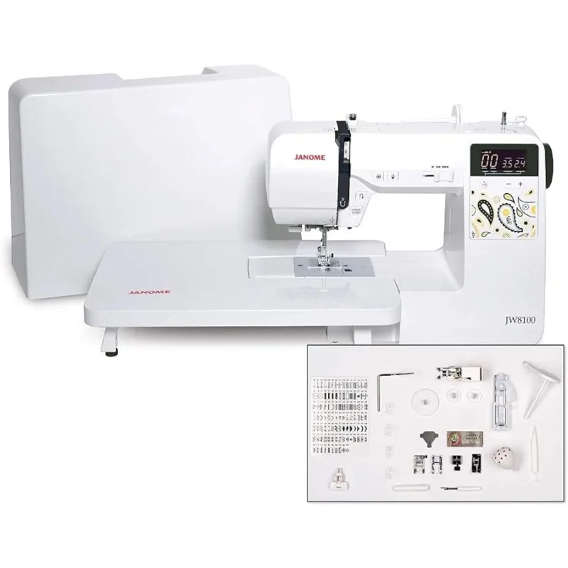 

Janome JW8100 Fully-Featured Computerized Sewing Machine with 100 Stitches, 7 Buttonholes