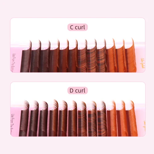 래쉬 프로페셔널 믹스 컬러 속눈썹 연장, 개별 인조 밍크 그라데이션, 레드 브라운 그린 퍼플 핑크 컬러 속눈썹, 메이크업 용품 3
