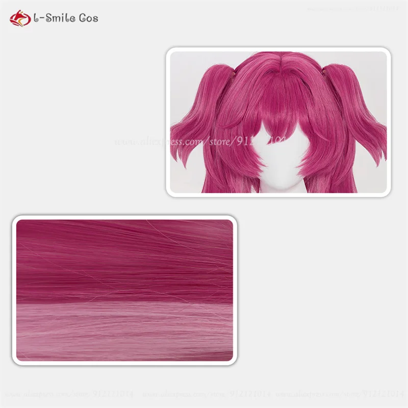 Lupa Cosplay Perücke Rosa Pink Ombre Lang Hitzebeständig Synthetik für Frauen Anime Kostüm Halloween 9