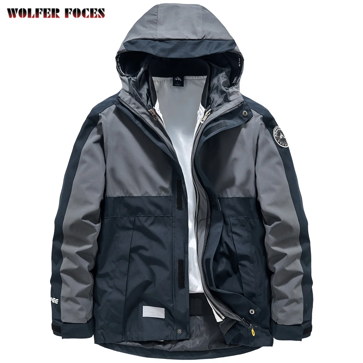 

Outdoor Men's Three In One Detachable Jacket Winter Camping Mountaineering Coat Trekking Sports Jackets Windproof Waterproof