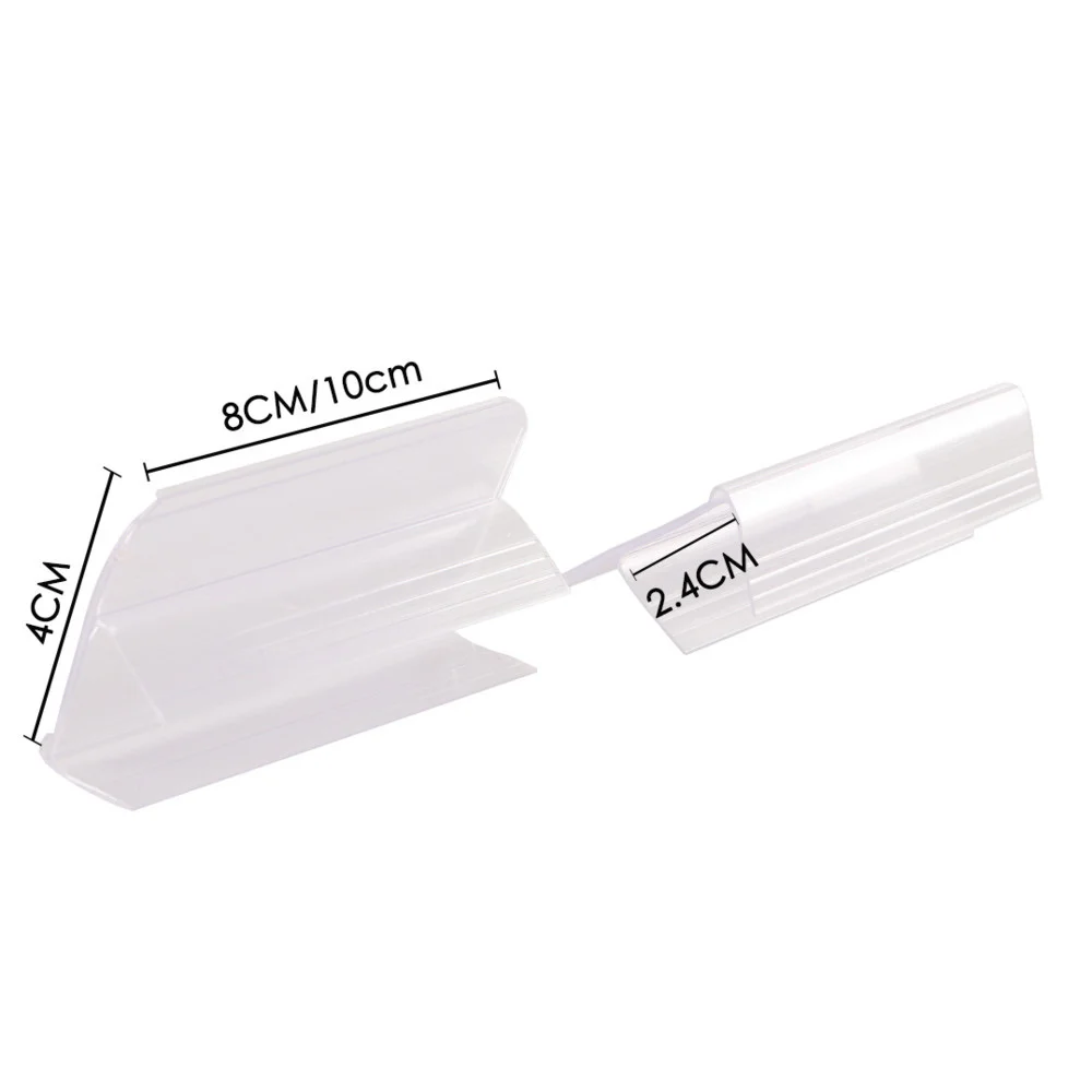 4x8mm Clear Plastic Shelf Label Holder, Shelf Sign And Ticket Holder, Clips On To Shelves With Thickness 20-25mm Gripper