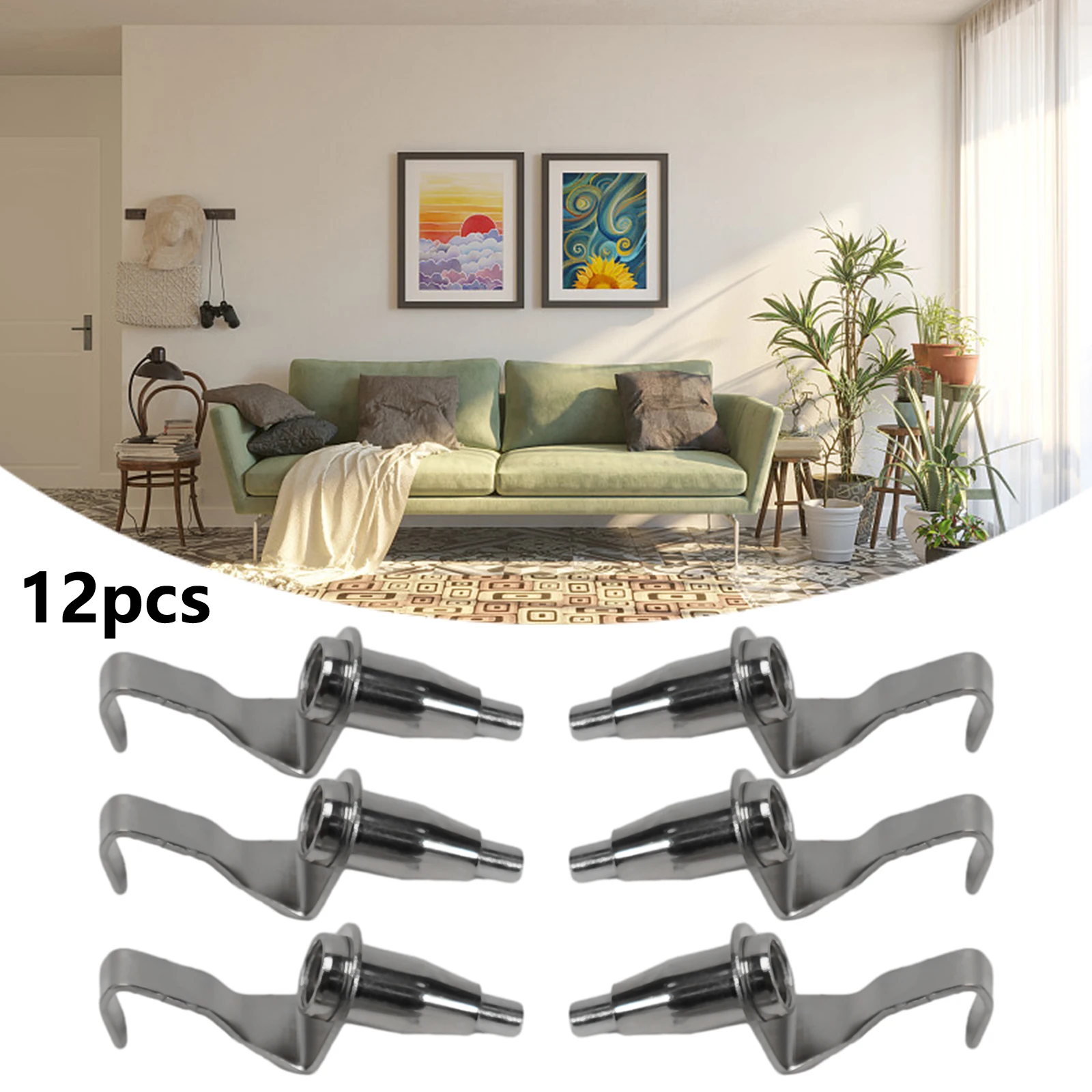 

Premium Art Gallery Display Frame Wire Rope Rail Hanger Hooks - Set Of 12 Adjustable Design High Quality Iron Alloy