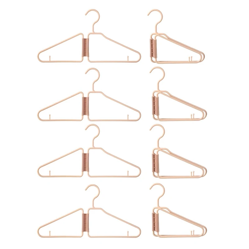 

8Pcs Foldable Hangers, Plastic Foldable Hangers, Portable Folding Clothes Hanger, Foldable Travel Hangers Easy Install