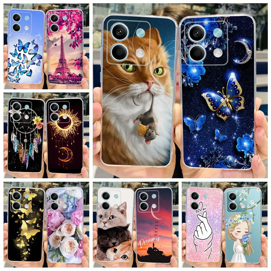 Cute Cat & Butterfly Soft Silicone Phone Case with Full Bumper Protection