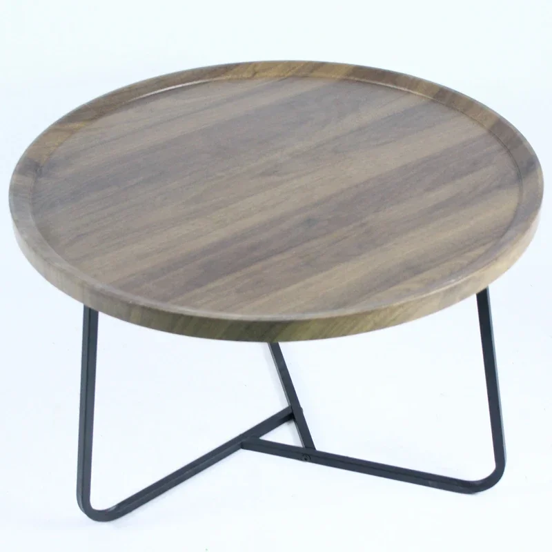 Faux marble round wood top gold coffee table with MDF for sale