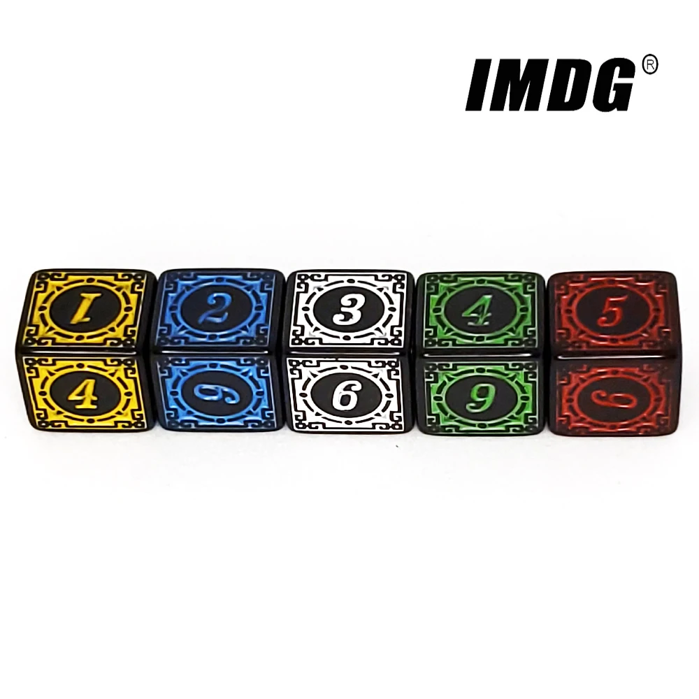 10pcs/pack Acrylic D6 Carved Pattern Dice 6-sides Accessories Polyhedron Digital Game Cubes game dice acrylic dice