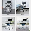 Elderly Toilet Seat with Wheels, Folding Aluminum Alloy Transfer Wheelchair for Disabled Commode Toilet Mobile Toilet Chairs 3