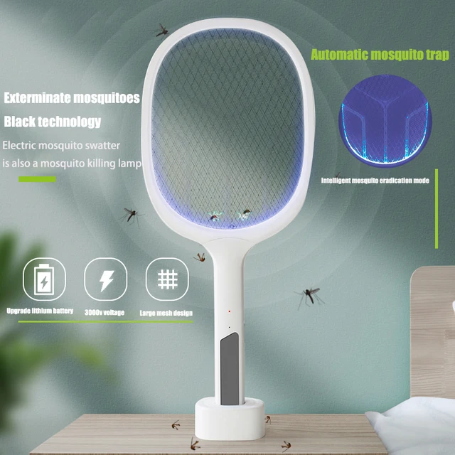 Elektromos Szúnyog Swatter Újratölthető Új Kettő Egy Háztartásbiztonságban Szuper Szúnyoggyilkos Lámpás Akkumulátor - Image 2