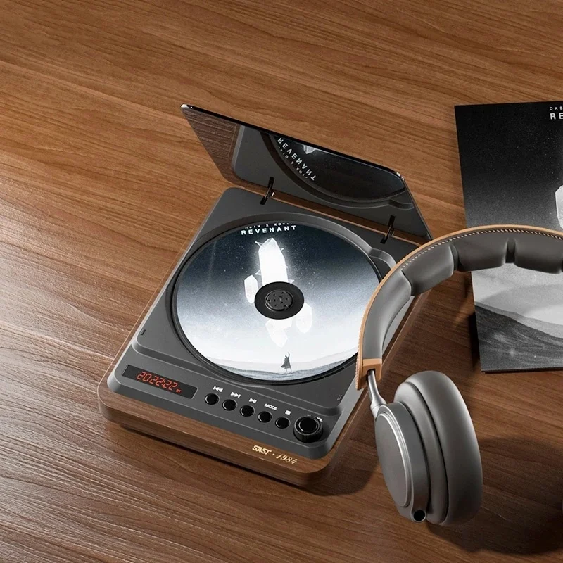 하이엔드 목재 CD 플레이어, 고화질, 무손실 휴대용 CD 플레이어, 무선 블루투스 충전, HIFI 음악 플레이어