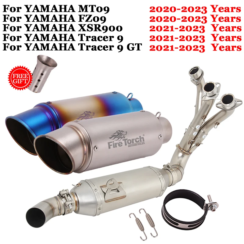 Per Yamaha Mt09 Mt-09 Fz09 Xsr900 Tracer 9 Gt Mt Fz 09 2020 - 2023 Sistema Di Scarico Moto Tubo Di Collegamento Anteriore Silenziatore Db Killer