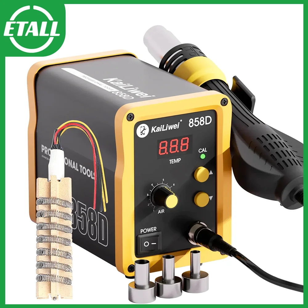 

Kailiwei Hot Air Gun 858D 700W BGA Rework Solder Station Soldering Heat Air Gun Station For SMD SMT Motherboard Welding Repair