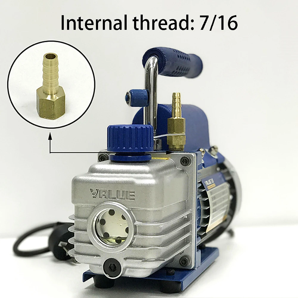 Vacuum Pump Brass Connector 6/8/10/12mm Brass Adapter Copper Quick Coupling 7/16 for Oil Water Pump Air Compressor