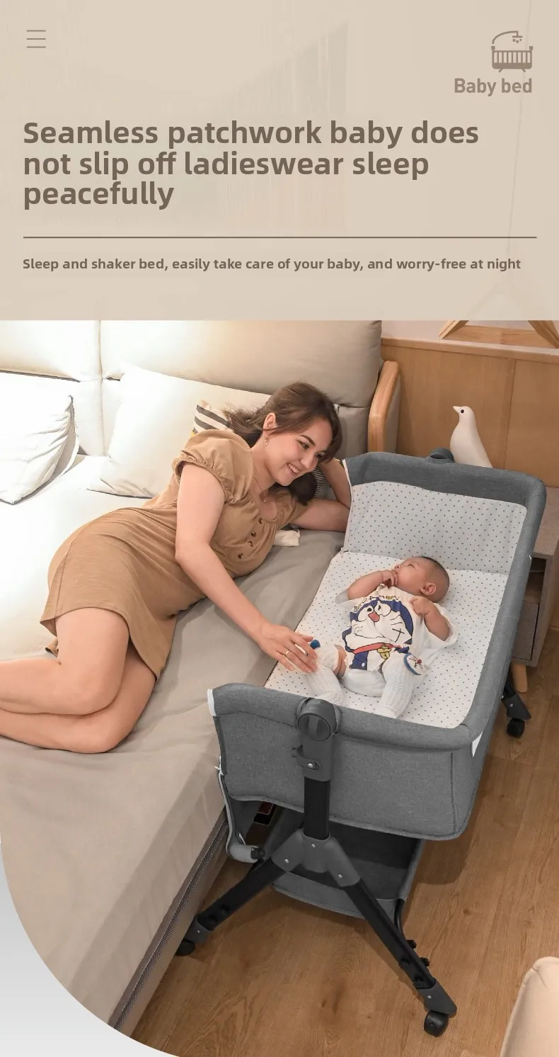2 in 1 baby cradle swing bed for 0-3 years baby rocking crib with mosquito net Portable rocking bed for bedside co-sleeping