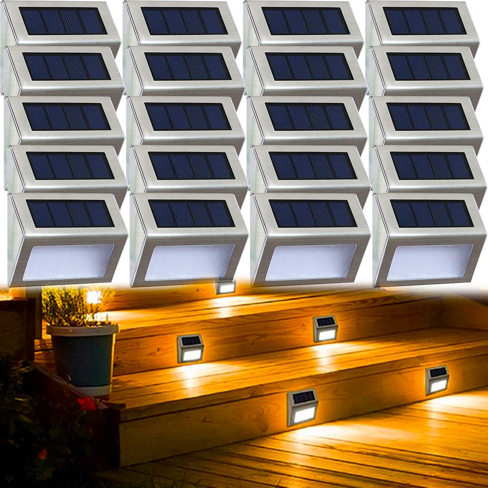 18 Pack Luci Di Recinzione Solari Luci Di Coperta Luci Esterne Impermeabili Ad Energia Solare Per Giardino Patio Cortile Scala Passo Parete Led Luce