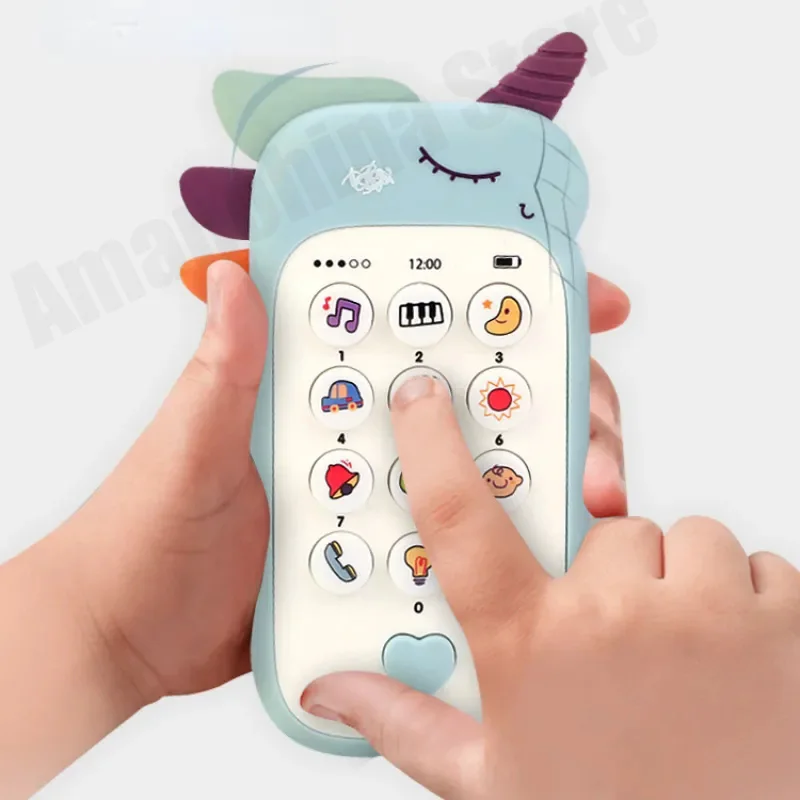 Baby Phone Toy Music Sound Telephone Sleeping Toys With Teether Simulation Phone Kids Infant Early Educational Toy Kids Gifts 3
