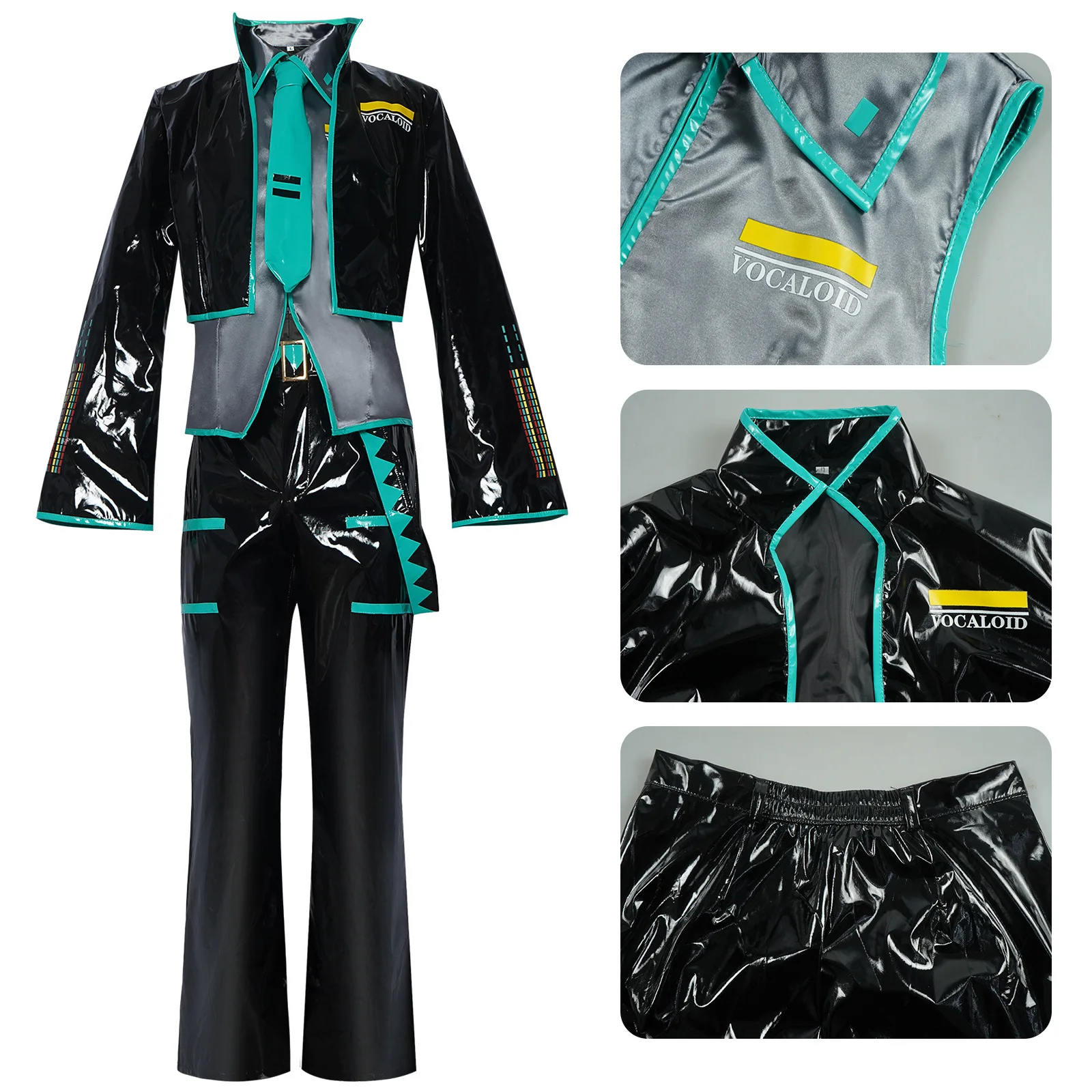 Hatsune Miku-Inspired Black Suit Cosplay Set for Men/Women (Unofficial)