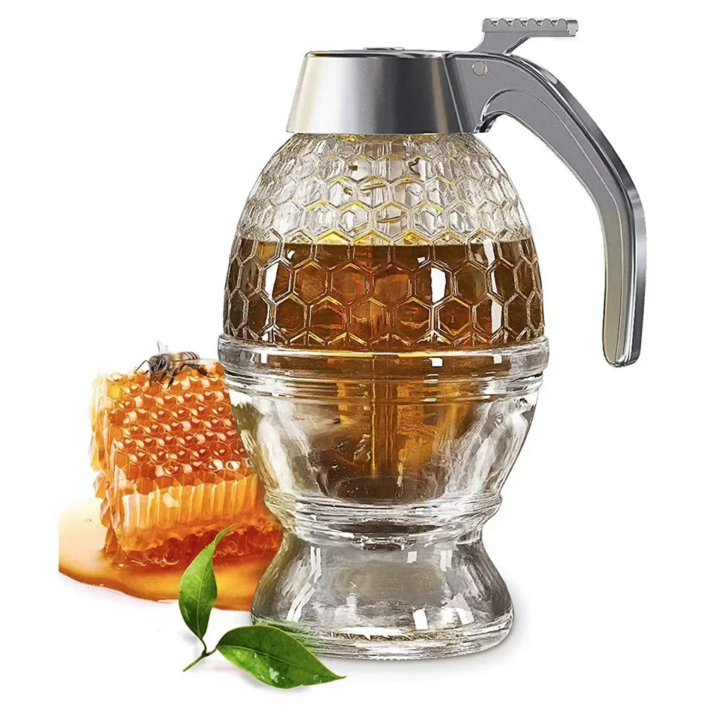 Honey Dispenser Extruder Juice Dispenser Bottle Jar Honeypot Honey Syrup Press Type Lower Spear Storage Tank cocina syrup dispenser
