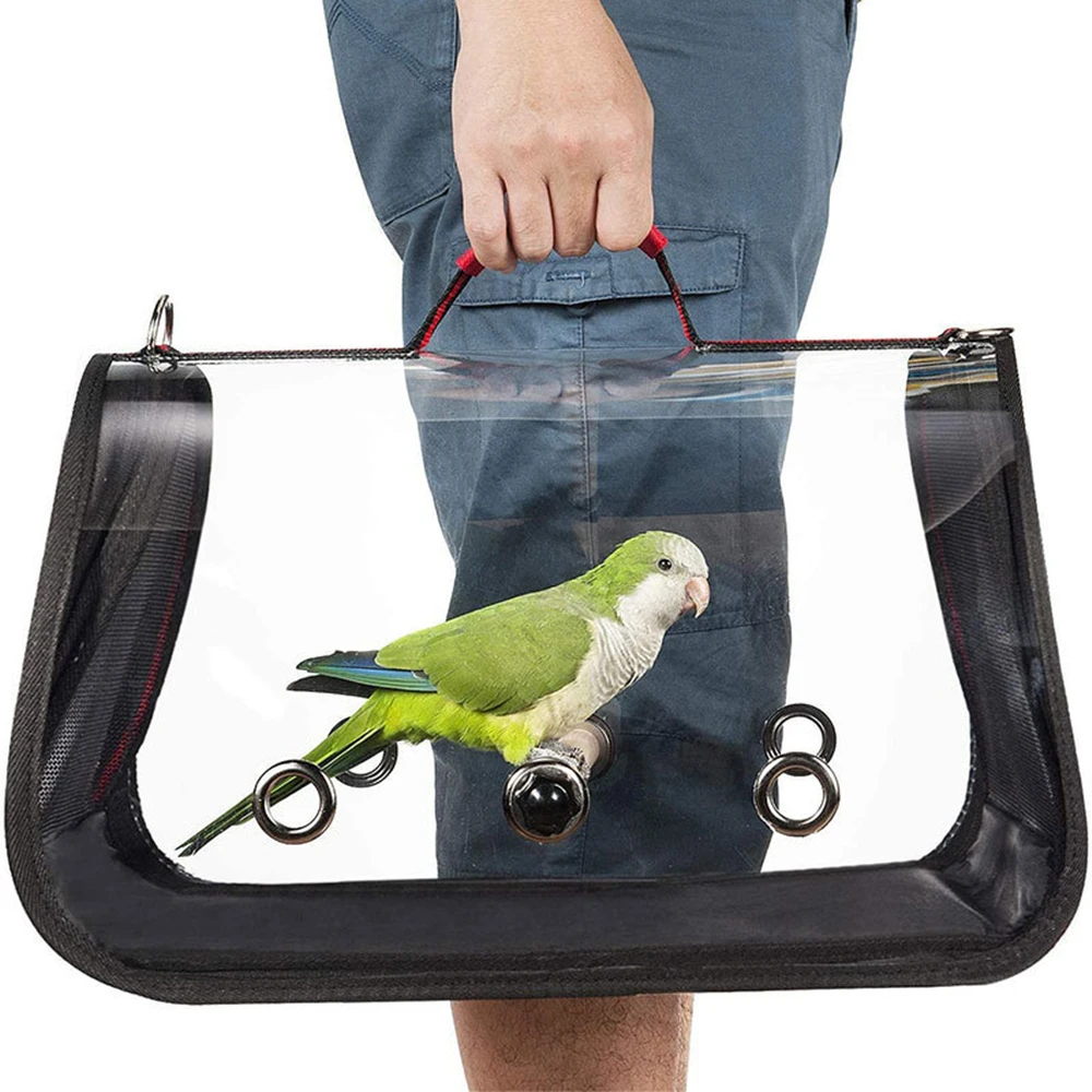 

Lightweight Bird Cage Parrot Carrier Bag with Perch for Parakeet Cockatiel Travel Rats Bunny Small Animal Portable Pet Backpack
