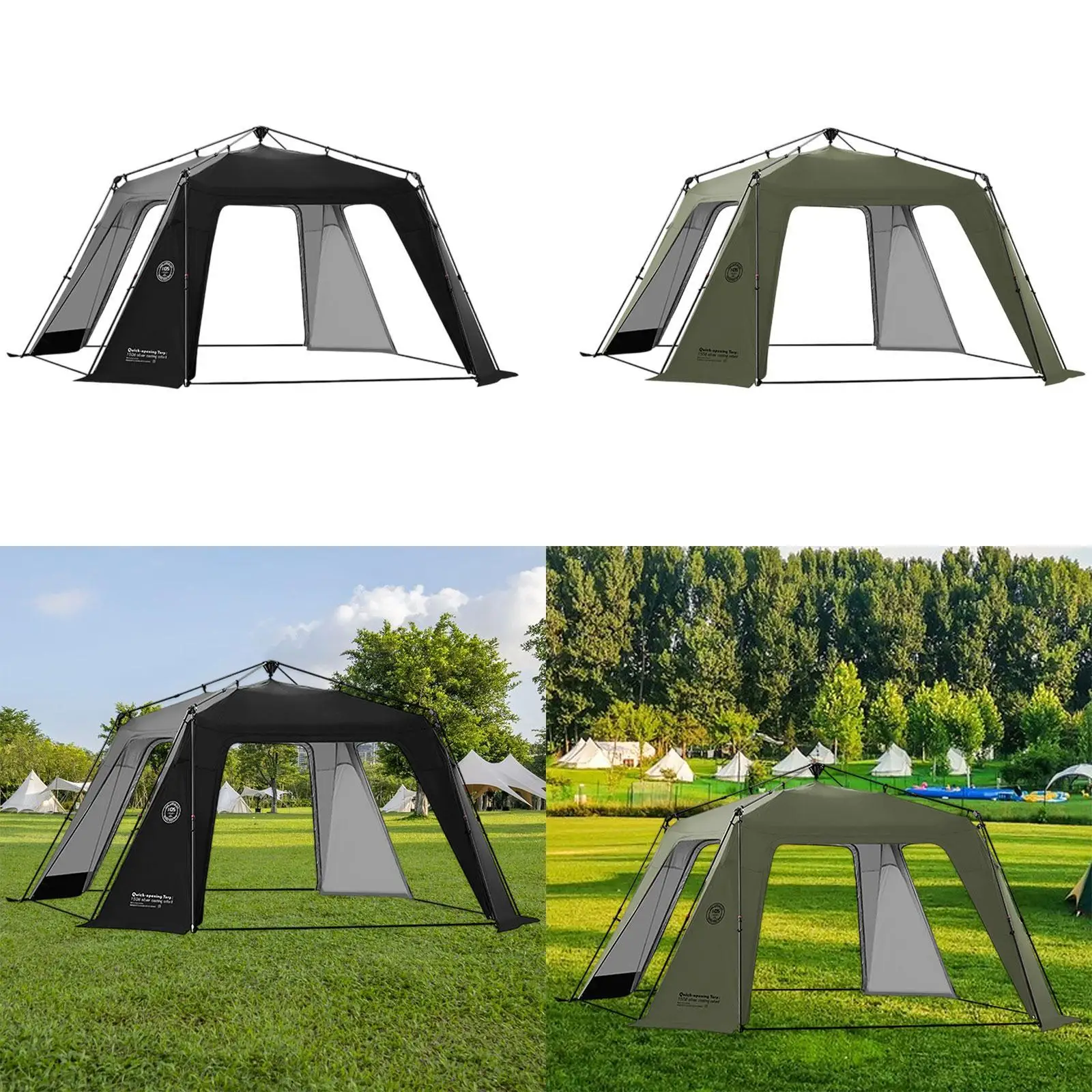 Camping Tent Family Tent 4 Sided Waterproof Rainproof Quick Assemble up Travel Tent for Family Trips Backpacking Fishing