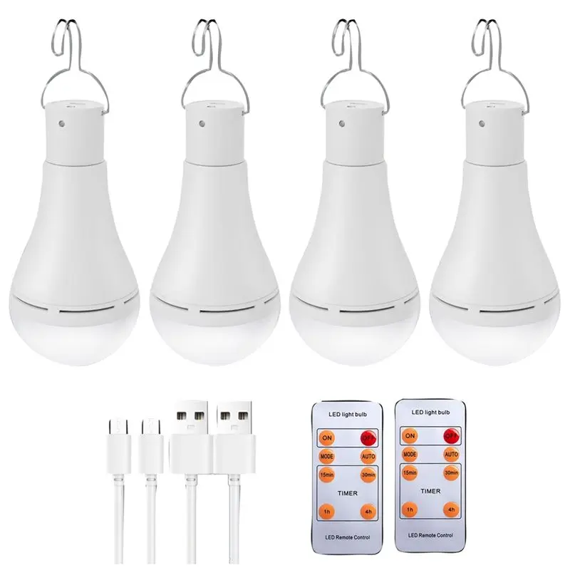 ABHI-USB 충전식 전구, 가정용 정전 시 배터리 백업 비상 전구, 걸이형 ..