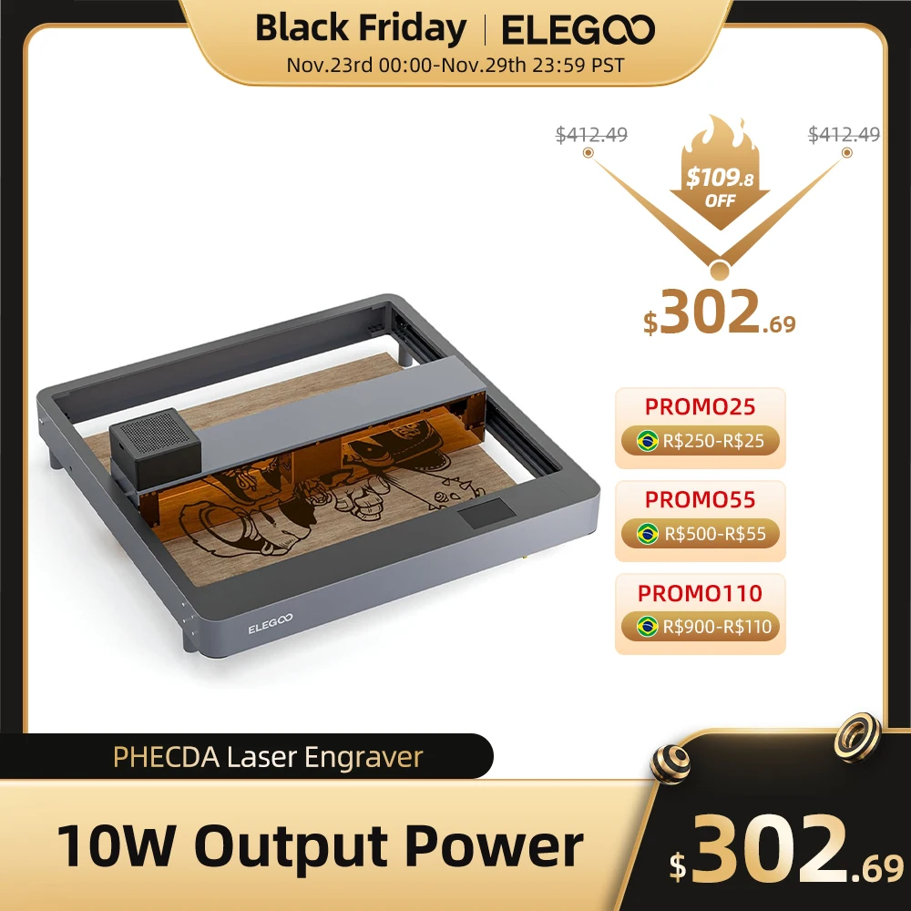 ELEGOOPHECDALaserEngraverCutterwith10WOutputPower400mm400mm