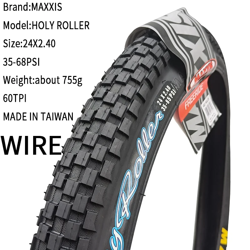 MAXXIS HOLY ROLLER WIRE BEAD 24X2.40 55-507 60TPI BMX TIRE