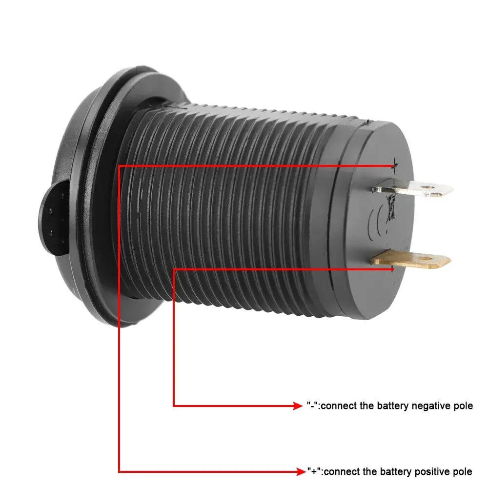 USB Power Socket Adapter Waterproof For Auto Marine Motorcycle Truck Dual 3.1A 12-24V