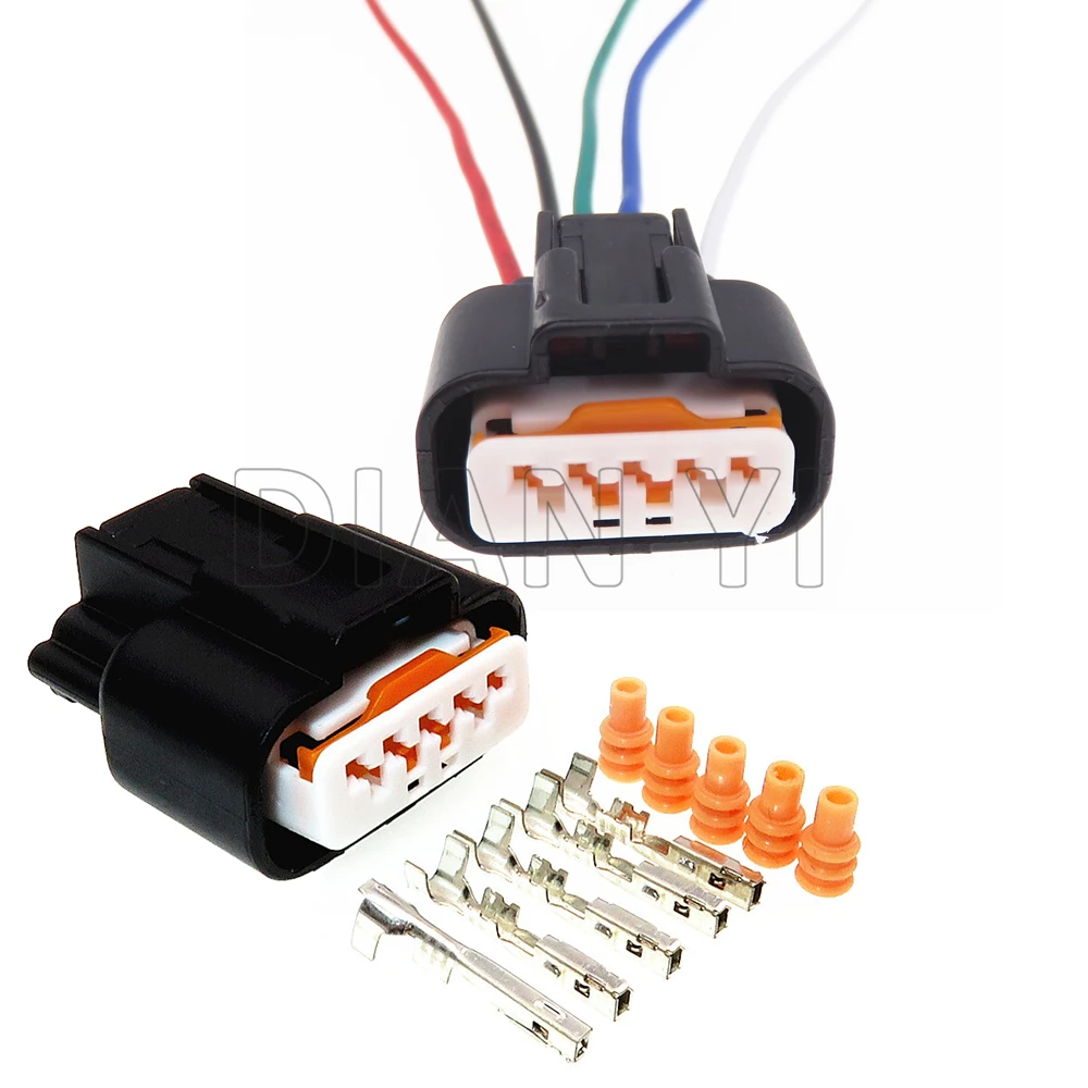 1 Set 5 Way Starter Car Connector For Mitsubishi  Auto Alternator Socket PK605-05027 Automotive Waterproof Plug With Cables