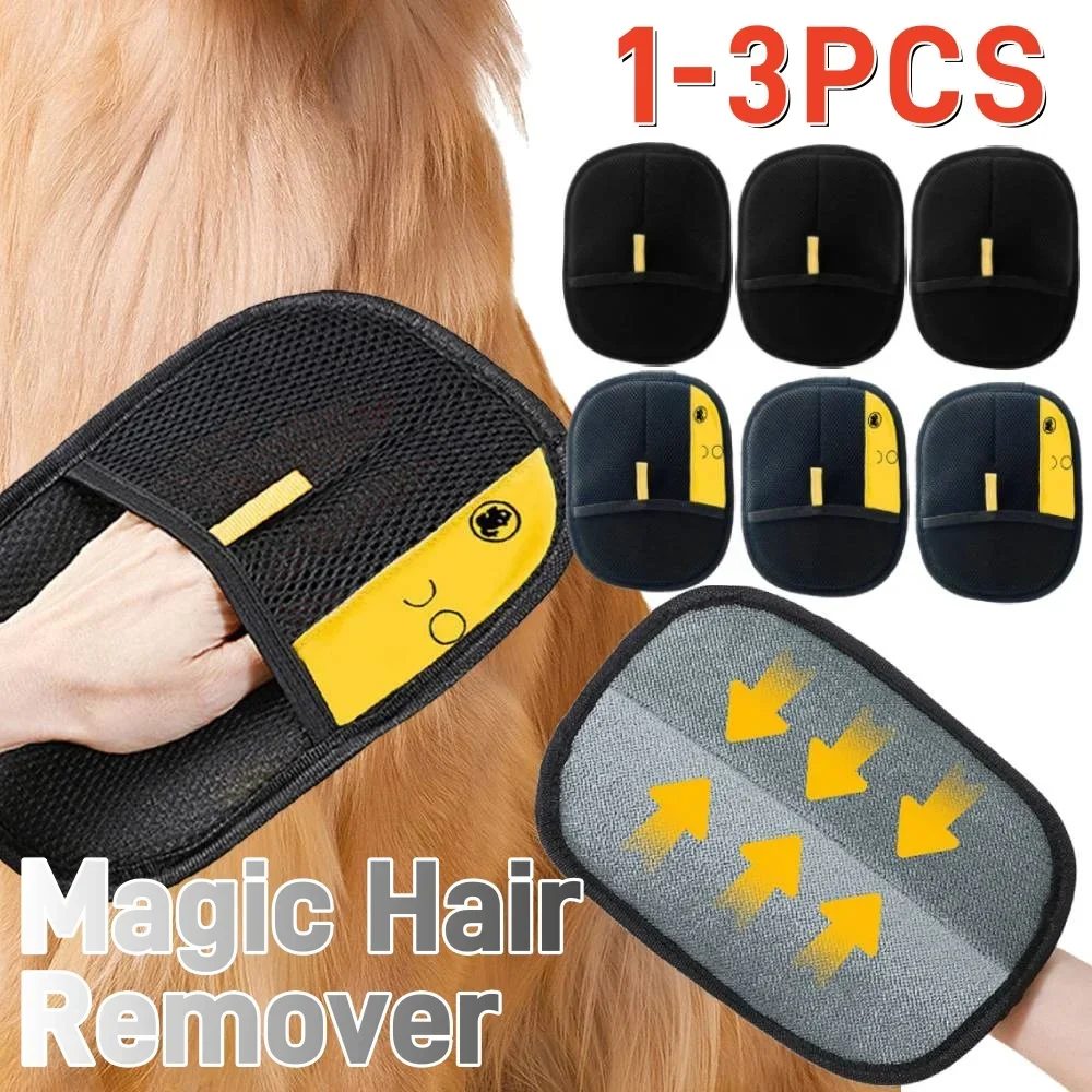1-3PCS Pet Hair Remover Mitt Pet Hair Remover Gloves Deshedding Brush Glove for Dog Cat Rabbit with Long/Short/Curly Hair