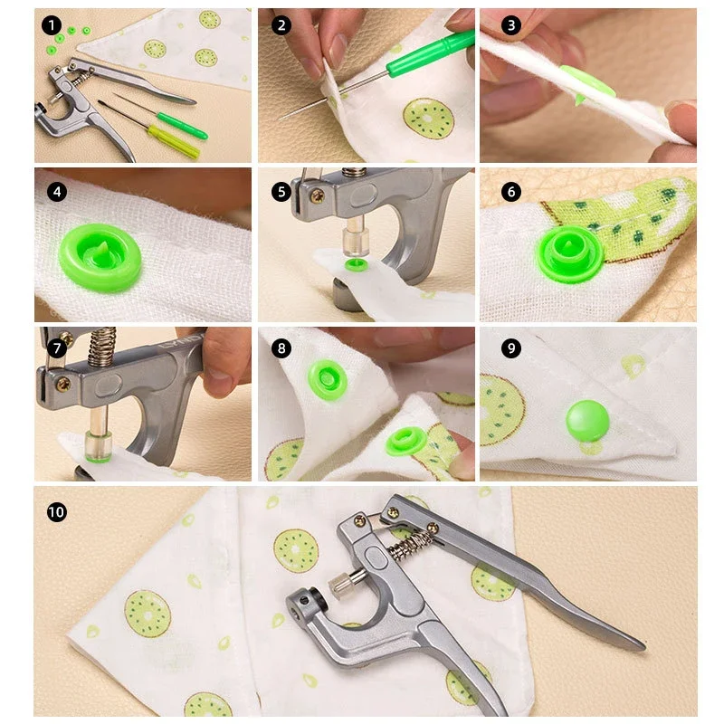Description Picture 6 of itemColorful Plastic Resin T5 Snap Buttons Set Fastener Snap Plier for DIY Handmade Baby Clothes Bibs Press Stud Machine Sewing Tool